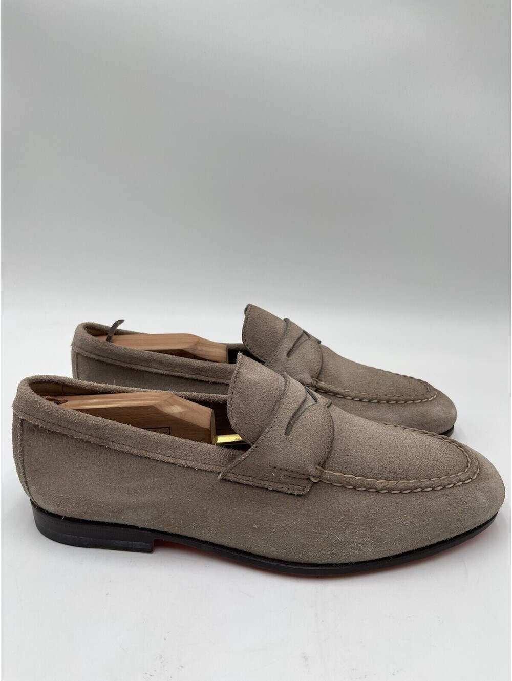 Men's Santoni beige suede Carlo penny loafer Size 8